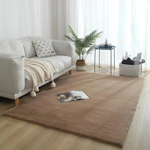 Camel Faux Rabbit Fur Rug - Image 1