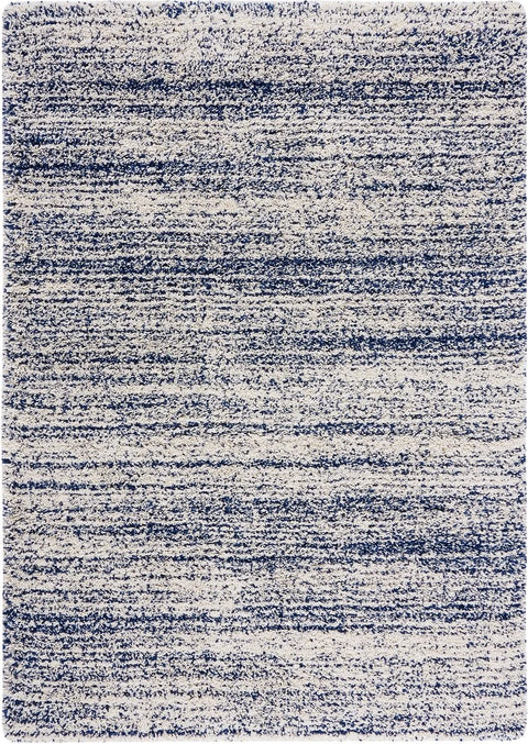 Denim Ivory, Navy Ombre Collection Plush Shag Rug - Image 1