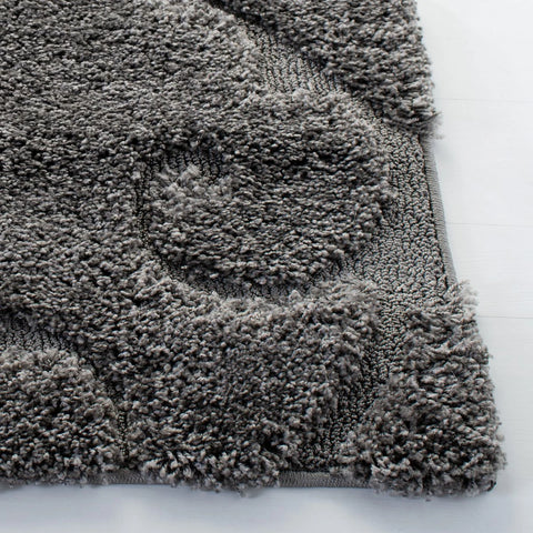 Florida Grey, Beige Plush Shag Rug Runner Rug - Image 1