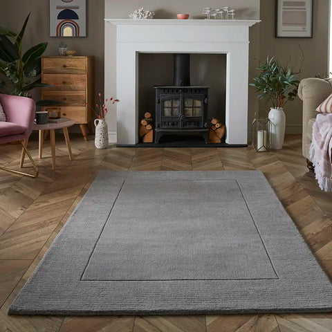 Myra Silver Solid Hand-Tufted Wool Rug - Image 1
