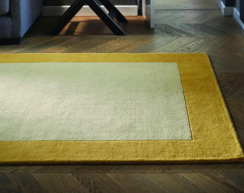 Ochre Geometric Hand-Tufted Wool Rug - Image 1