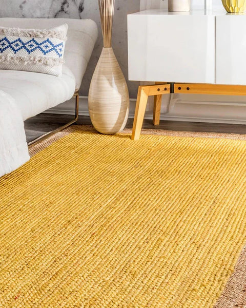 Rustic Yellow Natural Jute Rug - Image 1