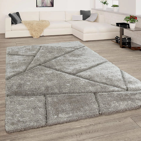 Silver D Plush Shag Rug