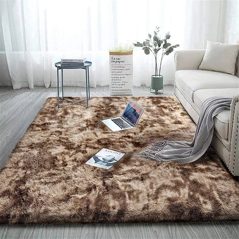 Sour Beige Ombre Collection Plush Shag Rug - Image 1