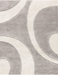 Augustan BEIGE & OFF IVORY Ripple Collection Plush Shag Rug - Image 4