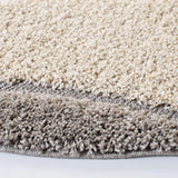 Augustan BEIGE & OFF IVORY Ripple Collection Plush Shag Rug Round Rug - Image 6