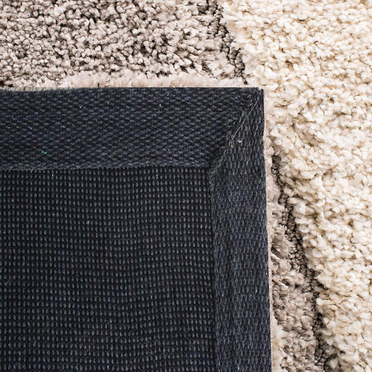 Augustan BEIGE & OFF IVORY Ripple Collection Plush Shag Rug Round Rug - Image 7
