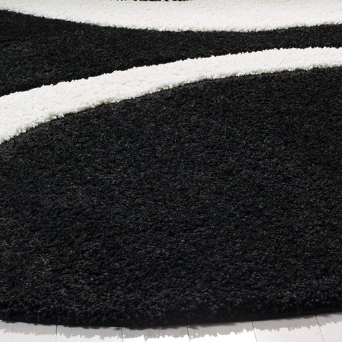 Augustan BLACK Ripple Collection Plush Shag Rug - Image 2