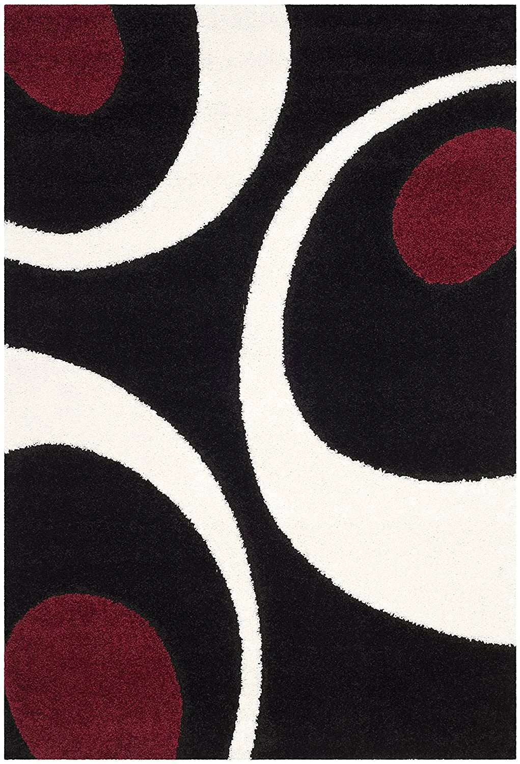 Augustan BLACK Ripple Collection Plush Shag Rug - Image 4