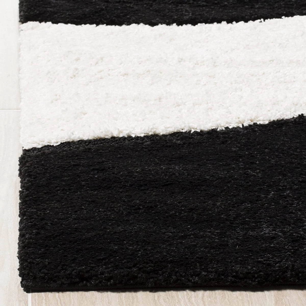 Augustan BLACK Ripple Collection Plush Shag Rug - Image 5