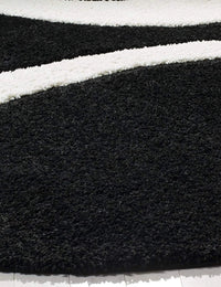 Augustan BLACK Ripple Collection Plush Shag Rug Round Rug - Image 2