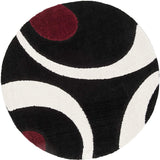 Augustan BLACK Ripple Collection Plush Shag Rug Round Rug - Image 4