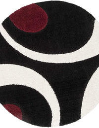 Augustan BLACK Ripple Collection Plush Shag Rug Round Rug - Image 4