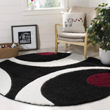 Augustan BLACK Ripple Collection Plush Shag Rug Round Rug - Image 5