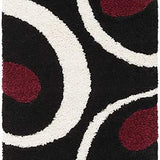 Augustan BLACK Ripple Collection Plush Shag Rug Runner Rug - Image 1