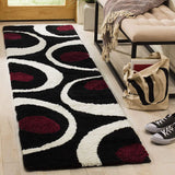 Augustan BLACK Ripple Collection Plush Shag Rug Runner Rug - Image 2