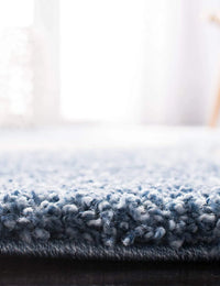 Augustan BLUE & IVORY Ripple Collection Plush Shag Rug - Image 5