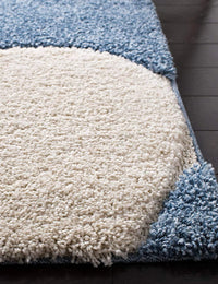 Augustan BLUE & IVORY Ripple Collection Plush Shag Rug - Image 6