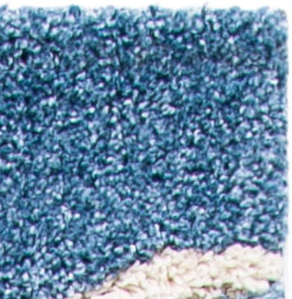 Augustan BLUE & IVORY Ripple Collection Plush Shag Rug Round Rug - Image 2