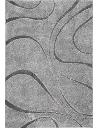 Augustan Grey Ripple Collection Plush Shag Rug - Image 1