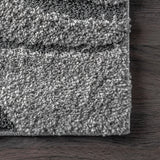 Augustan Grey Ripple Collection Plush Shag Rug - Image 3