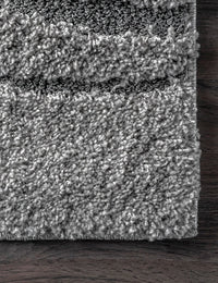 Augustan Grey Ripple Collection Plush Shag Rug - Image 3