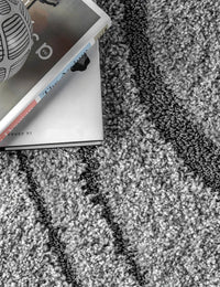Augustan Grey Ripple Collection Plush Shag Rug - Image 4