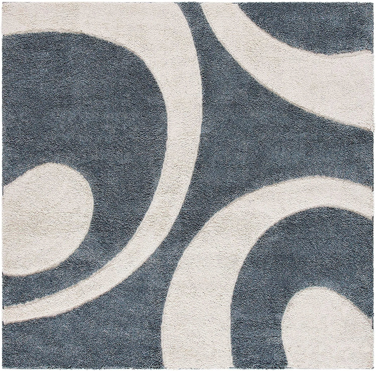 Augustan SLATE GREY Ripple Collection Plush Shag Rug - Image 3