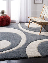 Augustan SLATE GREY Ripple Collection Plush Shag Rug - Image 7