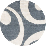Augustan SLATE GREY Ripple Collection Plush Shag Rug Round Rug - Image 3