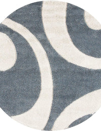 Augustan SLATE GREY Ripple Collection Plush Shag Rug Round Rug - Image 3