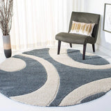 Augustan SLATE GREY Ripple Collection Plush Shag Rug Round Rug - Image 7