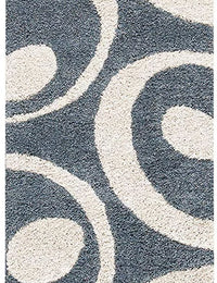 Augustan SLATE GREY Ripple Collection Plush Shag Rug Runner Rug - Image 2