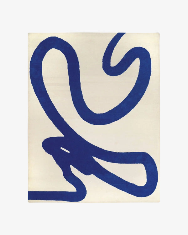 Azure Abstract Hand-Tufted Wool Rug - Image 1