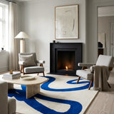 Azure Abstract Hand-Tufted Wool Rug - Image 2