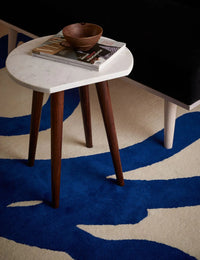 Azure Abstract Hand-Tufted Wool Rug - Image 3