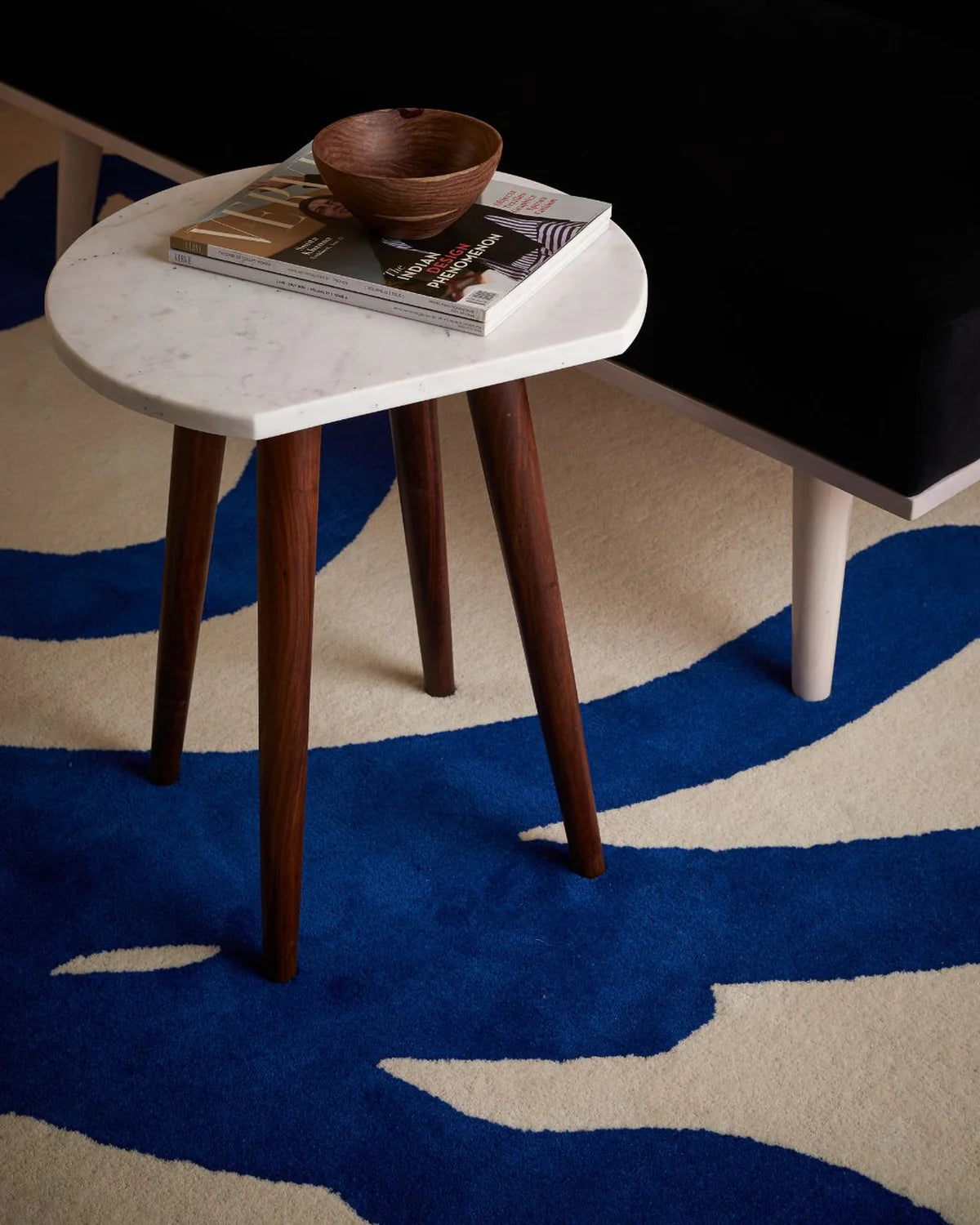 Azure Abstract Hand-Tufted Wool Rug - Image 3