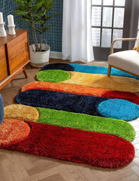 Baseball irregular Shags Plush Shag Rug - Image 1