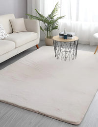 Beige Faux Rabbit Fur Rug - Image 1