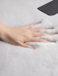 Beige Faux Rabbit Fur Rug - Image 2