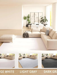 Beige Faux Rabbit Fur Rug - Image 4