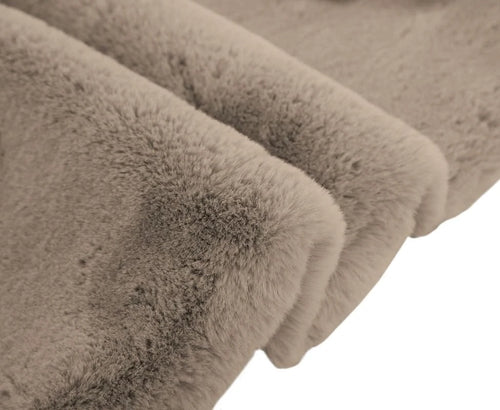 Beige, Taupe Faux Rabbit Fur Rug - Image 2