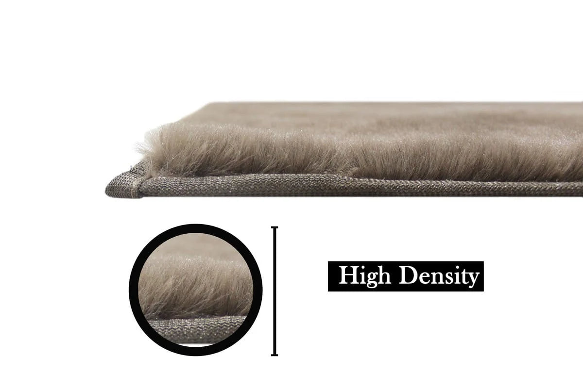 Beige, Taupe Faux Rabbit Fur Rug - Image 6