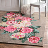 Berry Floral Hand-Tufted Wool Rug - Image 1