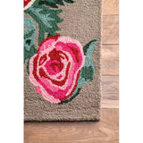 Berry Floral Hand-Tufted Wool Rug - Image 4
