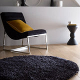 Black Solid Plush Shag Rug - Image 2