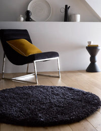 Black Solid Plush Shag Rug - Image 2