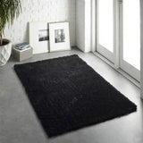 Black Solid Plush Shag Rug - Image 4