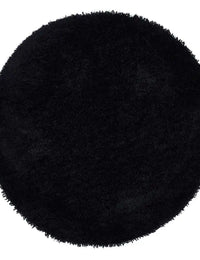 Black Solid Plush Shag Rug - Image 6
