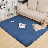 Blue Faux Rabbit Fur Rug - Image 1